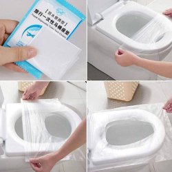 کاور نایلونی یکبار مصرف توالت فرنگی بسته 20 عددی